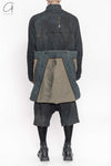 Boris Bidjan Saberi 24 autumn and winter mid-length multi-wear French coat trench coat craftsman German COAT1.D-FKU10002-DIRTY DENIM